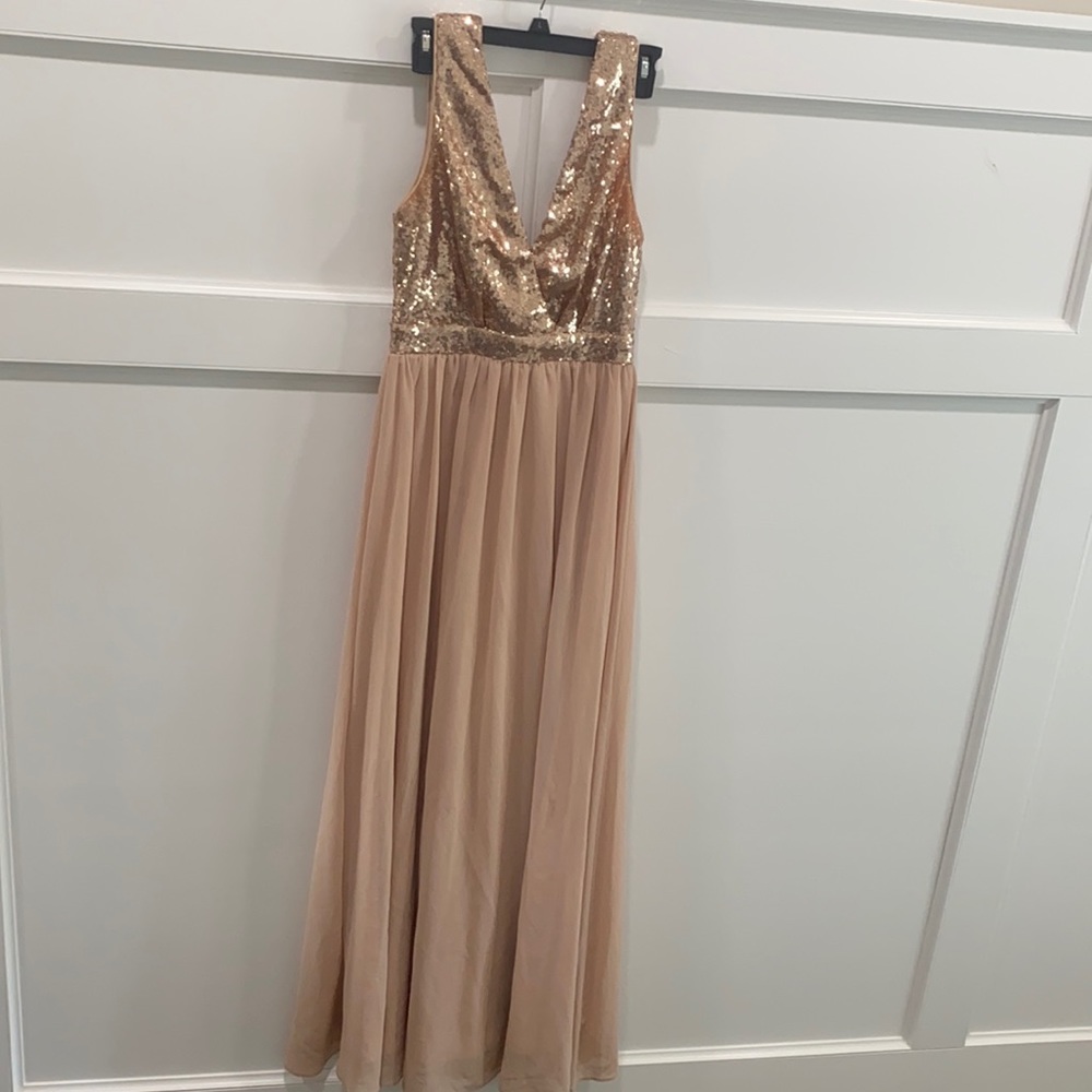 Rose Gold Maxi Dress Size M